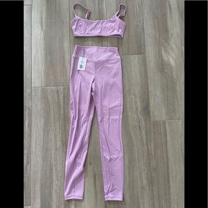 NWT WeWoreWhat Lilac XS Bandeau Active Top & SM V-Shape Leggings